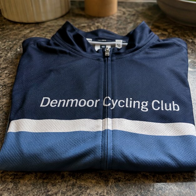 Custom cycling jerseys — customer photo